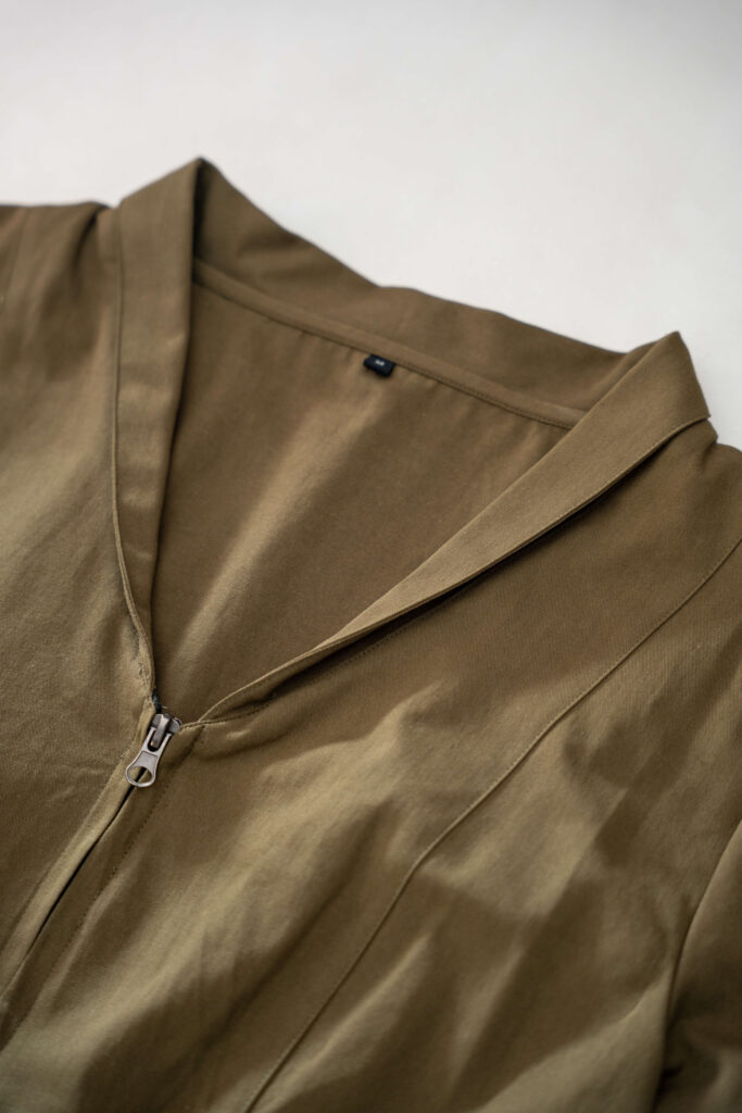 Olive Zip-Front Spa Tunic